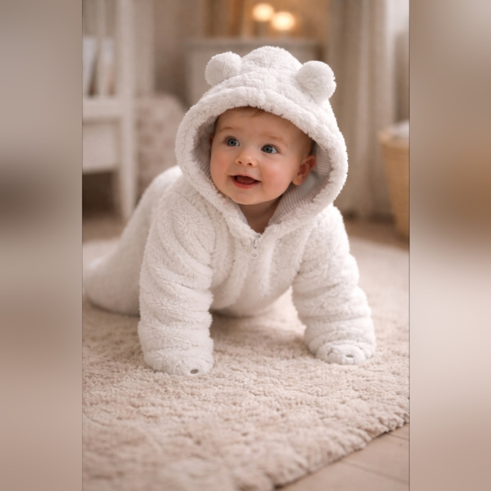 Carter's Baby 2‎ Bundle Gray & White Snow Suits Size 3 Mos.